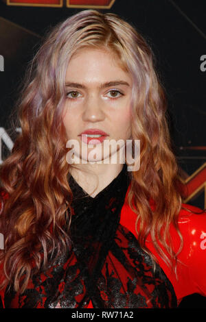 Los Angeles, USA. 08Th Mar, 2019. Grimes à Marvel Studios' 'Captain Marvel' Première mondiale tenue à El Capitan Theatre à Hollywood, CA, le 4 mars 2019. Crédit photo : Joseph Martinez/PictureLux PictureLux Crédit : Le Hollywood/Archive/Alamy Live News Banque D'Images