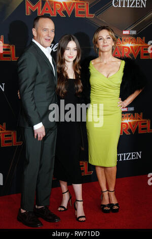 Los Angeles, USA. 08Th Mar, 2019. Clark Gregg, Jennifer Grey, Stella Studios Marvel à Gregg' 'Captain Marvel' Première mondiale tenue à El Capitan Theatre à Hollywood, CA, le 4 mars 2019. Crédit photo : Joseph Martinez/PictureLux PictureLux Crédit : Le Hollywood/Archive/Alamy Live News Banque D'Images