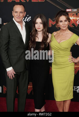 Los Angeles, USA. 08Th Mar, 2019. Clark Gregg, Stella Gregg, Jennifer Gray 054 assiste à la 'Captain Marvel Studios Marvel' premiere le 04 mars 2019 à Hollywood, Californie. Credit : Tsuni/USA/Alamy Live News Banque D'Images