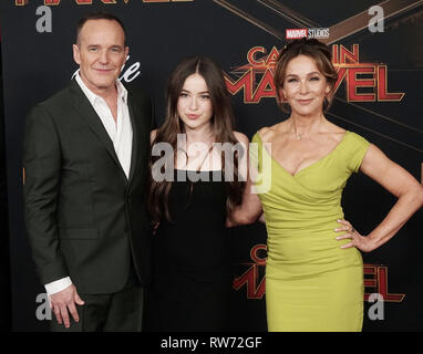 Los Angeles, USA. 08Th Mar, 2019. Clark Gregg, Stella Gregg, Jennifer Gray 056 assiste à la 'Captain Marvel Studios Marvel' premiere le 04 mars 2019 à Hollywood, Californie. Credit : Tsuni/USA/Alamy Live News Banque D'Images