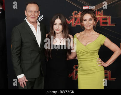 Los Angeles, USA. 08Th Mar, 2019. Clark Gregg, Stella Gregg, Jennifer Gray 057 assiste à la 'Captain Marvel Studios Marvel' premiere le 04 mars 2019 à Hollywood, Californie. Credit : Tsuni/USA/Alamy Live News Banque D'Images