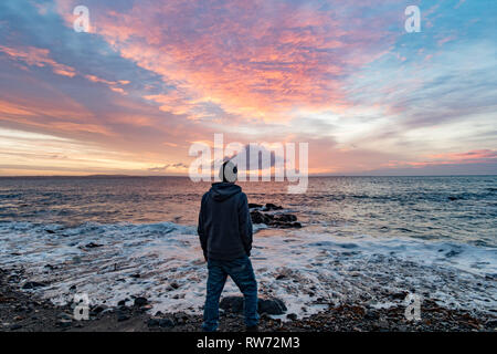 Mousehole, Cornwall, UK. 5 mars 2019. UK. Météo. Beau début pour la journée sur la côte à Mousehole ce matin sur St Pirans jour, le Saint Patron de Cornwall. Crédit : Simon Maycock/Alamy Live News Banque D'Images