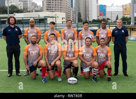 Hong Kong, Chine. Le 05 Mar, 2019. HONG KONG, Hong Kong SAR, Chine. Le 5 mars 2019. Lancement de la Chine du Sud l'équipe de rugby professionnelle Tigers à jouer dans le tournoi mondial de Rugby rapide Crédit : Jayne Russell/Alamy Live News Banque D'Images