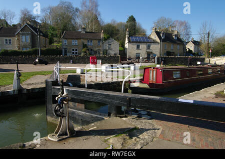 Le Kennet and Avon Canal à Bradford on Avon, Wiltshire, Royaume-Uni Banque D'Images