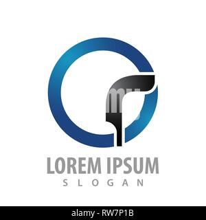 Bussines logo Cercle finance concept design. L'élément de modèle graphique symbole Illustration de Vecteur