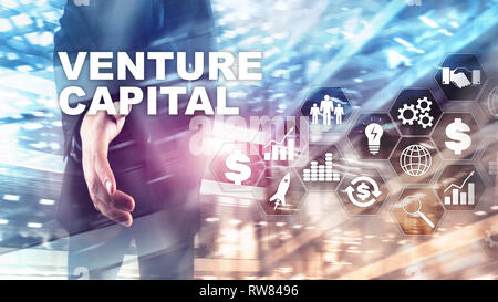 Venture Capital sur un écran virtuel. Le commerce, la technologie, Internet et réseau concept. Abstract background Banque D'Images