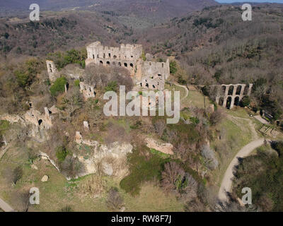 Vue aérienne de l'ancienne ville Monterano Banque D'Images