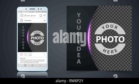 Les médias sociaux, instagram poster modèle. Illustration de Vecteur