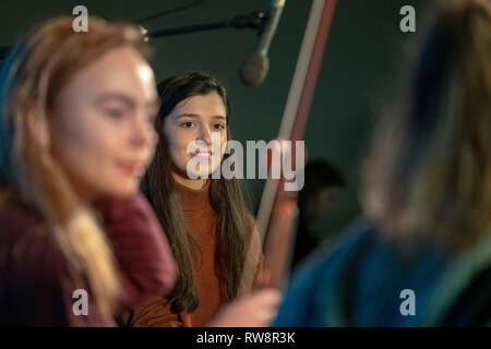 Des bandes de chants celtiques traditionnels au Celtic Connections Banque D'Images