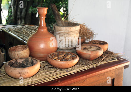 Close up d'ingrédients de traitement ayurvédique, Sri Lanka Banque D'Images