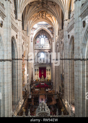 La Cathédrale de Salamanque nef principale vu de dessus Banque D'Images