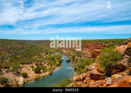 Vue depuis Hawks Head Lookout dans le Parc National de Kalbarri Australie Occidentale Banque D'Images