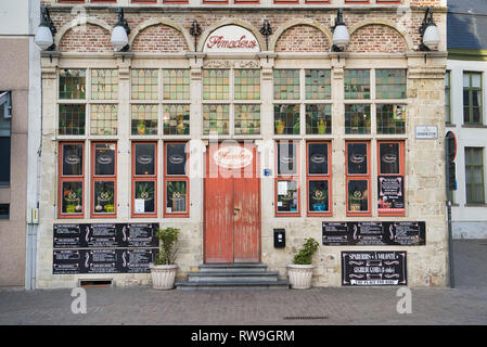 Gand, Belgique - 17 février 2019 : l'élégant cafe Amadeus dans le centre-ville Banque D'Images