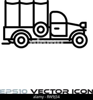 Vintagepickup l'icône de la ligne de télévision chariot vector illustration Illustration de Vecteur