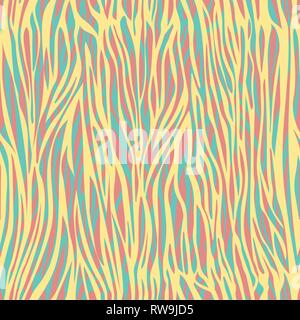 Rayures irrégulières chaotiques abstract pattern transparente, zèbre, bestial, ornement illustration moderne stylisé. Jaune pastel coloré turquoise pi Illustration de Vecteur