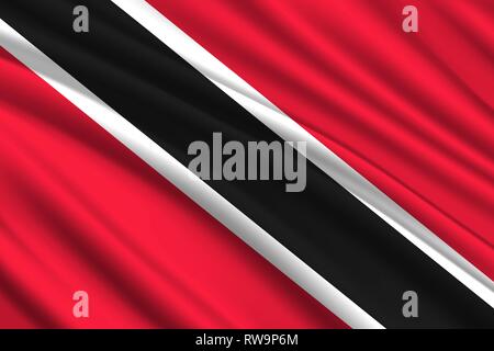 Waving Flag de Trinité-et-Tobago. Vector illustration Illustration de Vecteur
