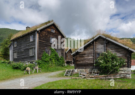 Maisons typiques dans le Sogn folk museum Banque D'Images