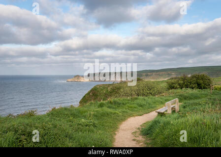 Littoral à Port Mulgrave sur le Cleveland Way, North Yorkshire, Angleterre. Banque D'Images