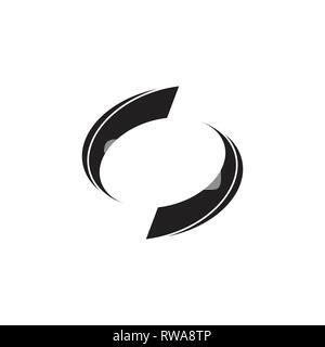 Mouvement de rotation du cercle flèches géométriques vecteur logo Illustration de Vecteur