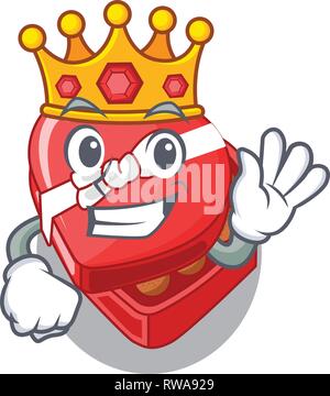 Boîte coeur chocolat roi cartoon ci-dessus d'un réfrigérateur Illustration de Vecteur