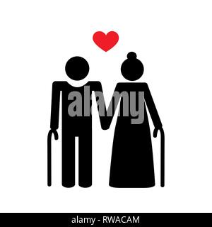 Les grands-parents vieux couple EPS10 vector illustration pictogramme Illustration de Vecteur