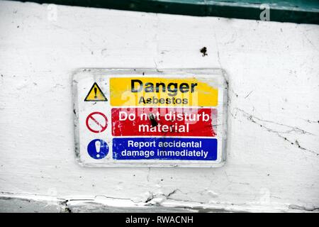 L'amiante Danger warning sign Banque D'Images