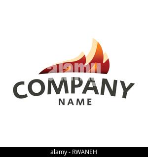 Feu Flamme Logo design vector liste déroulante Modèle Silhouette Illustration de Vecteur
