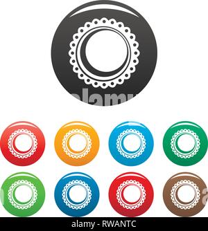 Tainga sweet icons set 9 vecteur de couleur isolé sur blanc pour toute conception Illustration de Vecteur