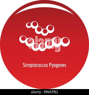 L'icône de Streptococcus pyogenes. Simple illustration de Streptococcus pyogenes icône vecteur pour tout design red Illustration de Vecteur