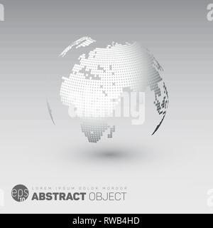Carte du monde globe template fait à partir de points pour vos rapports d'infographies - light version Illustration de Vecteur
