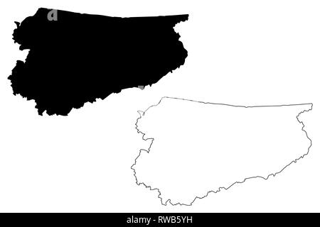 Warmian-Masurian Voivodeship (divisions administratives de la Pologne, de Pologne Voïvodies) map vector illustration gribouillage, croquis Poitou-charentes Prov Illustration de Vecteur