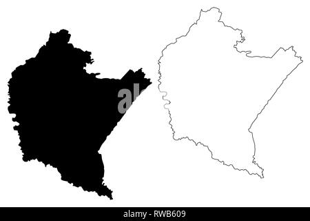 La voïvodie de Podkarpackie (divisions administratives de la Pologne, de Pologne Voïvodies) map vector illustration, croquis gribouillis d'Voivodesh Basses-carpates Illustration de Vecteur