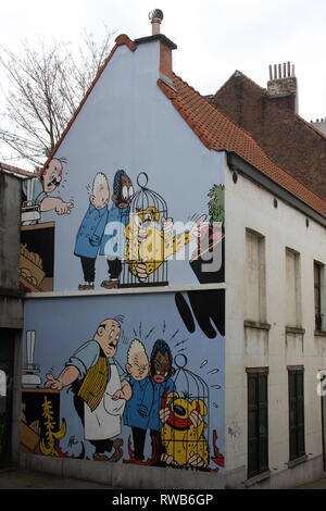 Sentier de la Bande Dessinée à Bruxelles, Belgique Banque D'Images