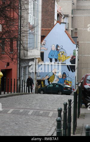 Sentier de la Bande Dessinée à Bruxelles, Belgique Banque D'Images