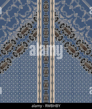 Design baroque bleu Banque D'Images