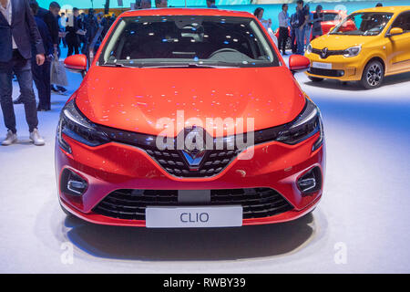 Genève, Suisse. 5ème mars, 2019. La Renault Clio a présenté à la presse jours de la 89e Salon International de l'Automobile de Genève. Crédit : Eric Dubost/Alamy Live News Banque D'Images