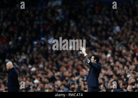 Madrid, Espagne. Credit : D. 5e Mar, 2019. Santiago Solari (réel) Football/Football : Ligue des Champions Tour de jambe 16 2ème match entre le Real Madrid 1-4 AFC Ajax au stade Santiago Bernabeu à Madrid, Espagne. Credit : D .Nakashima/AFLO/Alamy Live News Banque D'Images