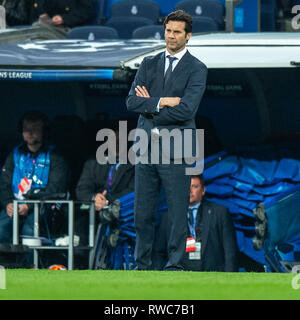 5 mars 2019 Madrid, Espagne real madrid football Ligue des Champions de l'AFC Ajax v formateur 2018-2019 Santiago Scolari du Real Madrid Banque D'Images