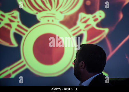 Rome, Italie. 08Th Mar, 2019. Rome, Italie La première quatre-vingt années de la brigade de pompiers de la politique par les pic : Matteo Salvini Crédit : LaPresse/Alamy Live News Banque D'Images