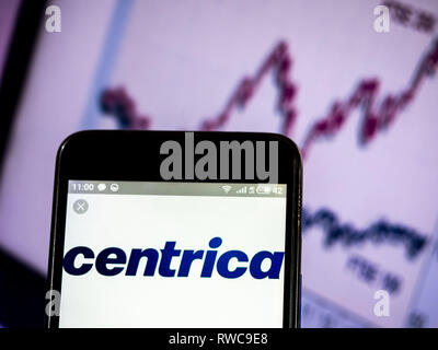 L'Ukraine. Mar 6, 2019. Centrica plc logo de l'entreprise vu affichée sur un téléphone intelligent. Crédit : Igor Golovniov SOPA/Images/ZUMA/Alamy Fil Live News Banque D'Images