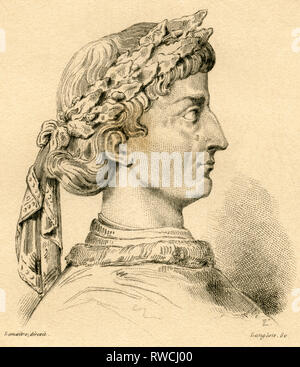 Frédéric II, Roi de Sicile, saint empereur romain, membre de la maison Hohenstaufen, gravure sur acier de autour de 1830th., l'artiste n'a pas d'auteur pour être effacé Banque D'Images