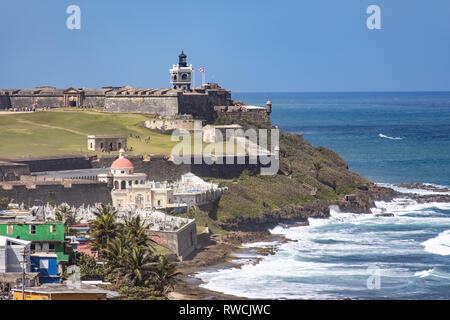 Castillo San Felipe del Morro San Juan, San Juan, Puerto Rico Banque D'Images