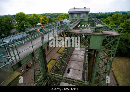 Historisches Schiffshebewerk Dortmund-Ems-Kanal Henrichenburg am Banque D'Images