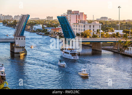 FORT LAUDERDALE, FLORIDE - Février 25, 2018 : l'Intracoastal Waterway est 3 000-miles de long de Boston, Massachusetts, à l'extrémité sud de Fl Banque D'Images