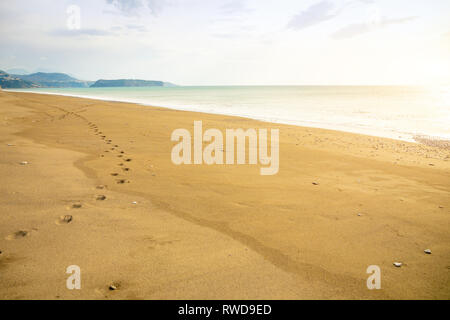 Plage Maiori en hiver sur la côte d'Amalfi, Italie Banque D'Images