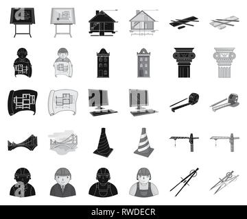 Architecte,architecture,art,Black,conseil,monochrome,pont,bâtiment,bureau,collection,,colonne,informatique,grue,cône,design,designer,dessin,diviseurs,développement,eraser,maison,contremaître icon,illustration,achat,industrie,isolé,logo,mesure,mégalopole,monument,crayon crayons,projet,prince,set,signe symbole,ruban,offres,technique,trafic,outils,web,vecteur vecteurs vecteur , Illustration de Vecteur