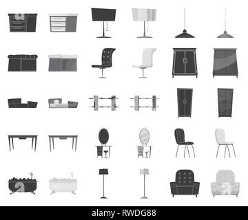 Appartement,accessoires,fauteuil,baignoire,lit, tables de chevet,Black,bougie,monochrome,café,lustre,collection,couleur,confort,design,rideau,bureau,dressing,porte,robinet,Marbre,flanc,lampe,meubles,mobilier,poignée titulaire,Accueil,icon,illustration,lampe,isolé,miroir,logo,modernes,retro,set,douche,signer,canapé,table,symbole,style,toilettes,divers,armoire,fenêtre,bois,vecteurs vecteur , Illustration de Vecteur