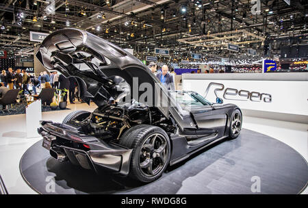 Regera Koenigsegg a été présenté à la 2019 International de l'Automobile de Genève le Mardi, Mars 5th, 2019. (CTK Photo/Rene Fluger) Banque D'Images