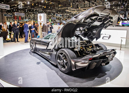 Regera Koenigsegg a été présenté à la 2019 International de l'Automobile de Genève le Mardi, Mars 5th, 2019. (CTK Photo/Rene Fluger) Banque D'Images