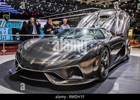 Regera Koenigsegg a été présenté à la 2019 International de l'Automobile de Genève le Mardi, Mars 5th, 2019. (CTK Photo/Rene Fluger) Banque D'Images